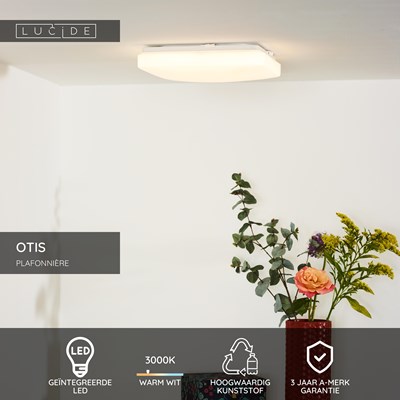 Lucide OTIS - Plafonnière - LED - 1x20W 3000K - Opaal